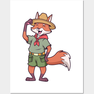 Cartoon fox is scout Posters and Art